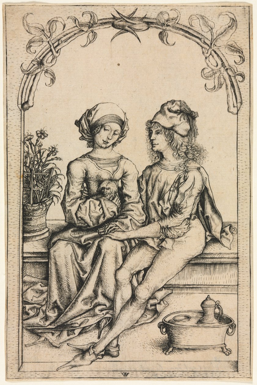 Älskarna efter husbokmästaren, ca. 1490. av Wenzel von Olmütz
