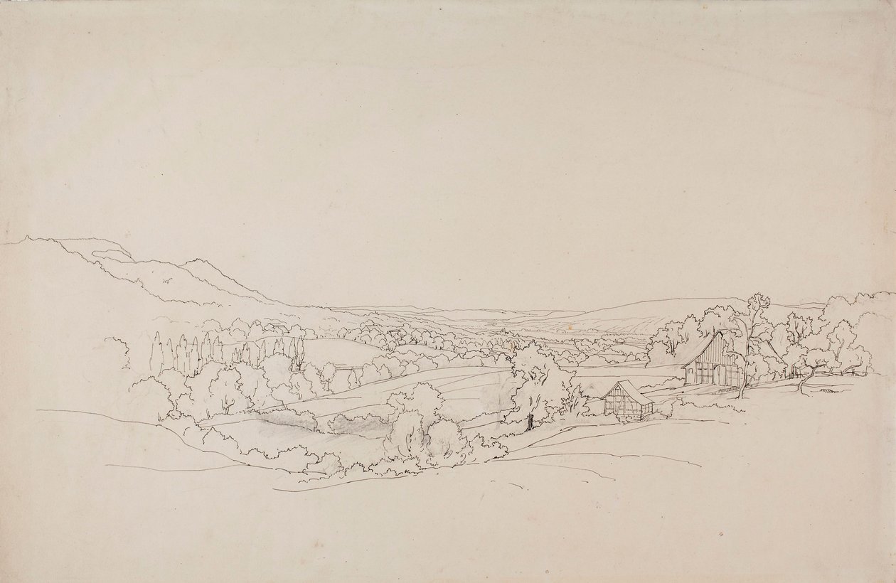 Välvt landskap med gallerhus av Werner Holmberg
