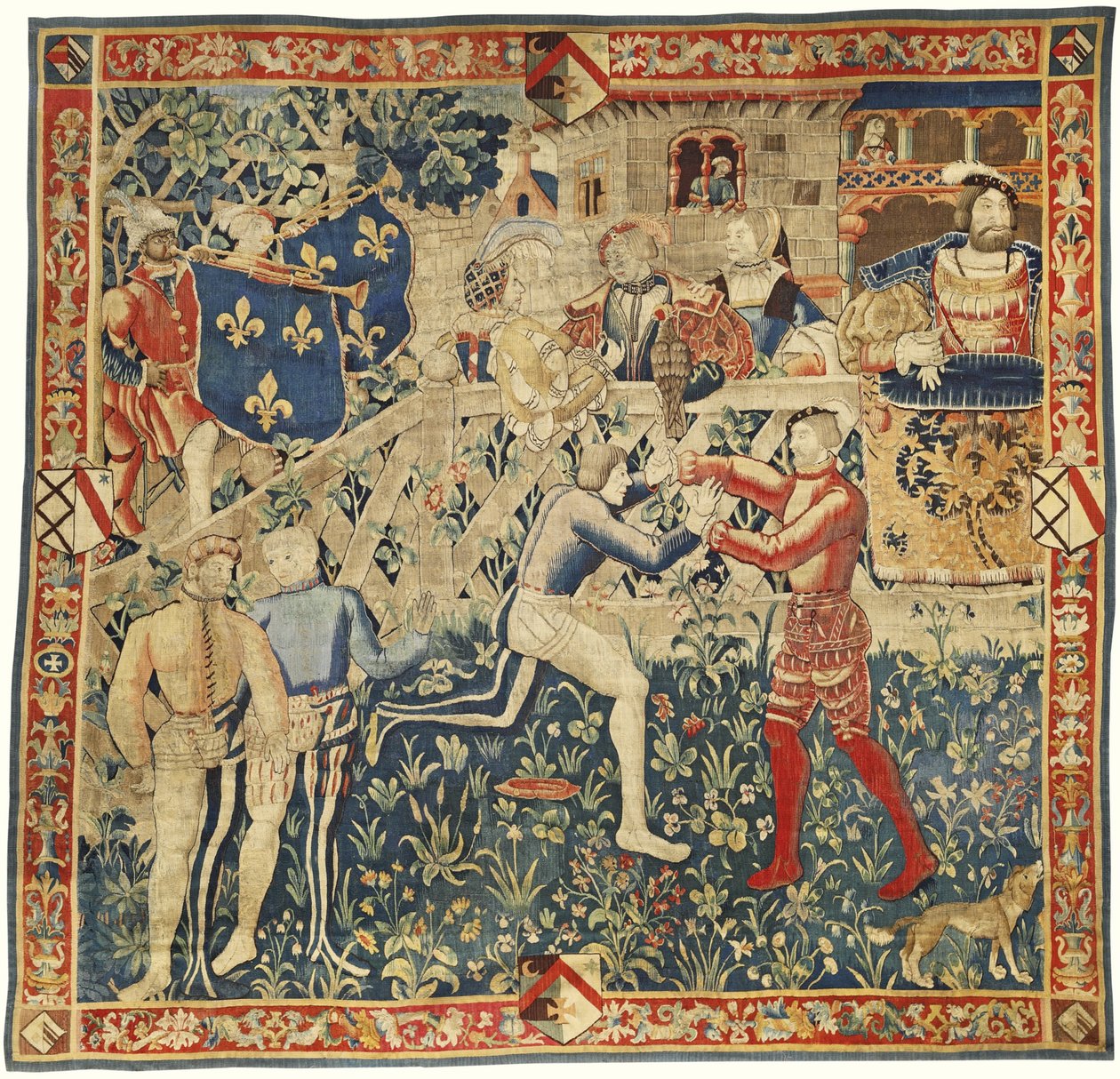 Mötet mellan kungarna Henrik VIII och kung Francis I Tapestry, ca. 1520 av West European Applied Art