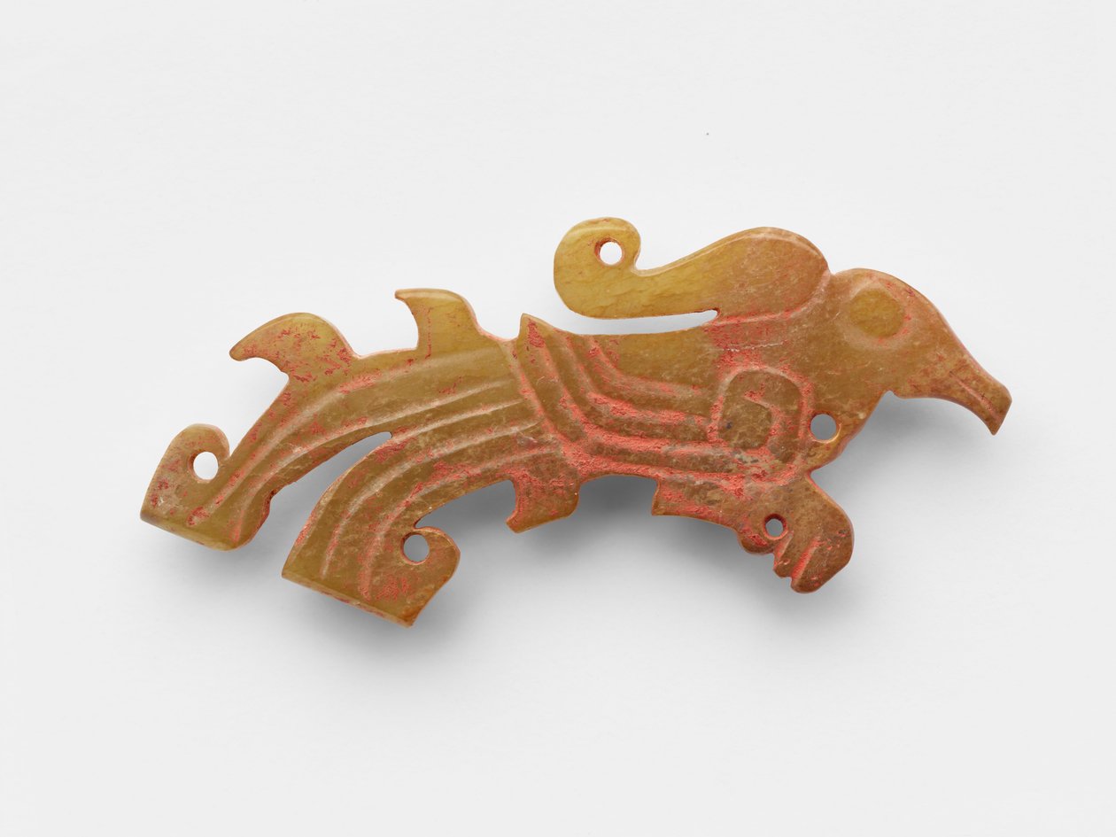 Hänge i form av en fågel, c.1050-c.950 f.Kr. (jade, nefrit) av Western Zhou Dynasty Chinese School
