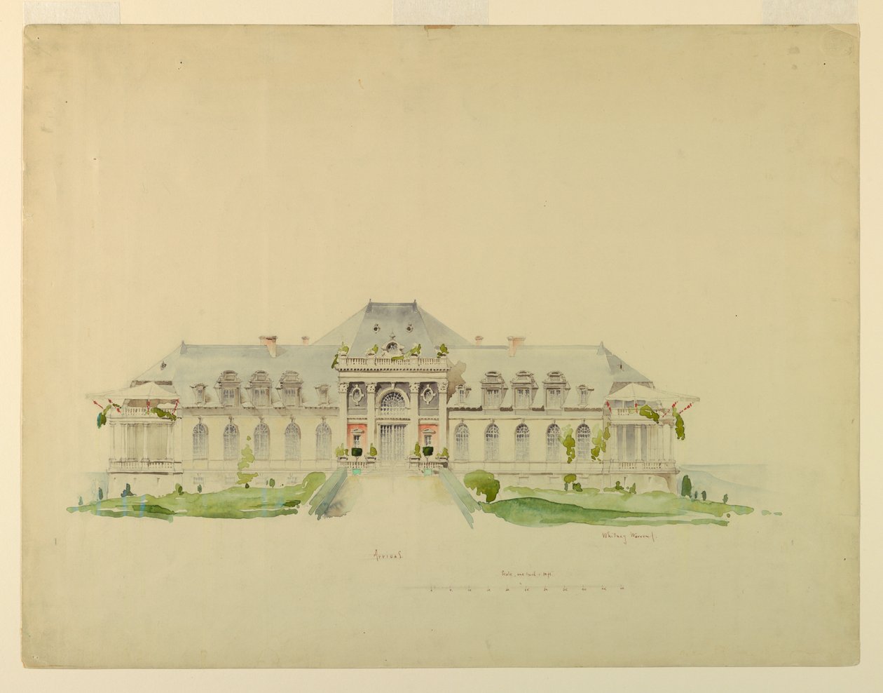 Fronthöjd av Newport Country Club, Harrison Avenue, Newport, Rhode Island av Whitney Warren Jr.
