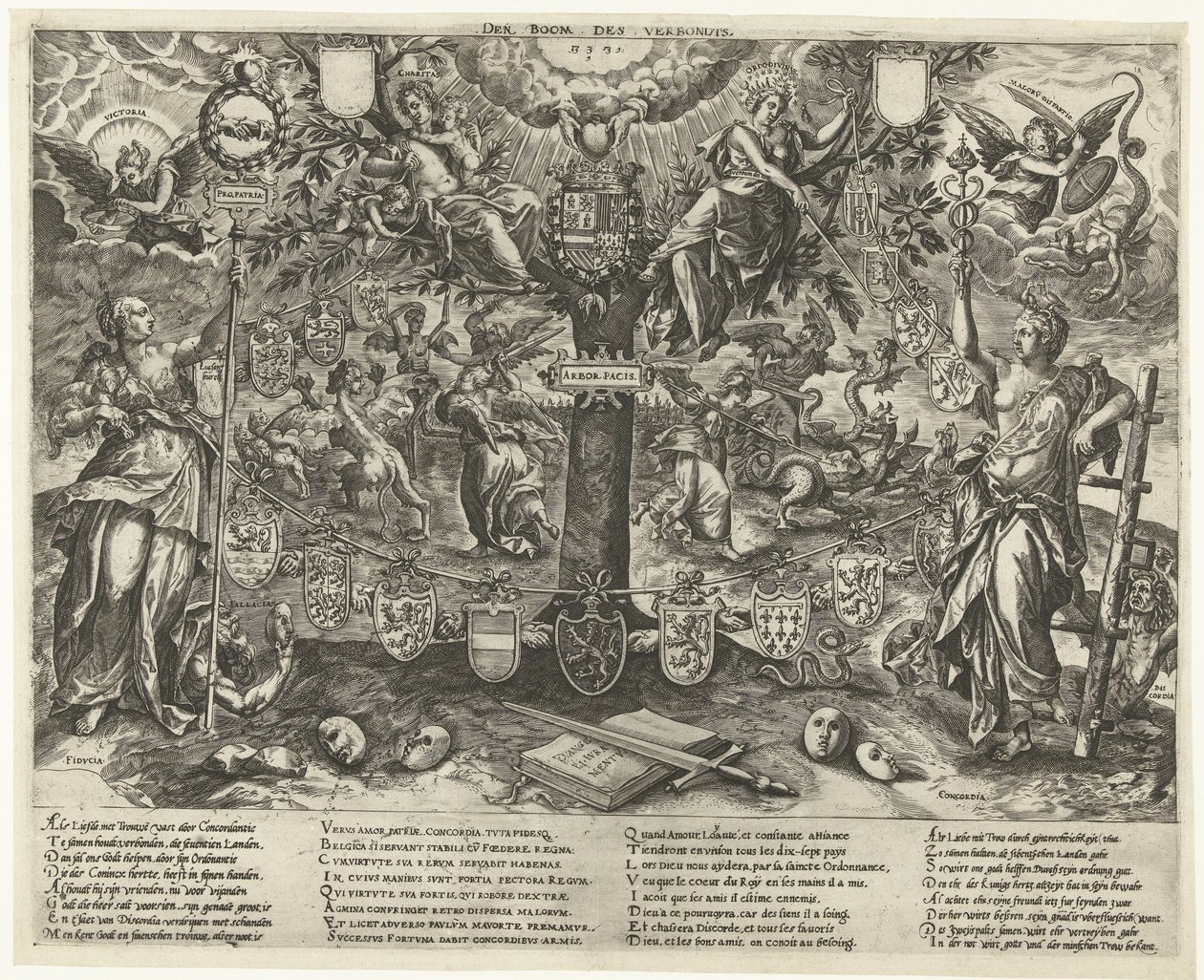 Förbundets träd, 1578 Förbundens träd / Arbor Pacis (titel på objekt) av Wierix