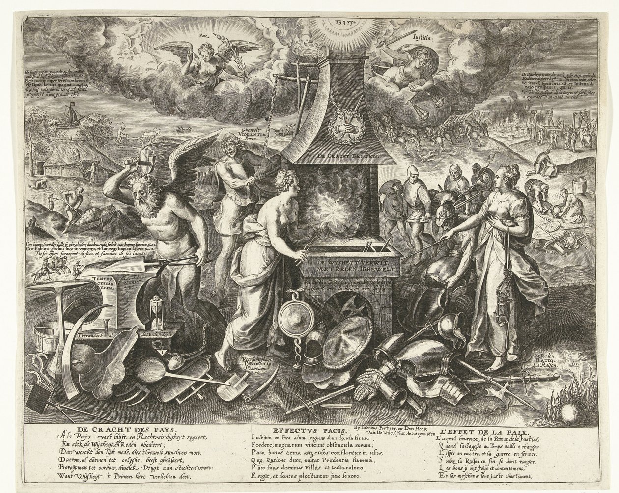 Fredens makt, 1678 The Power of the Pays (titel på objekt) av Wierix