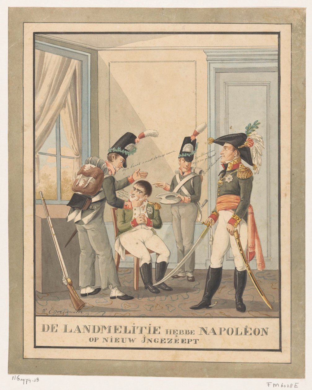 Napoleon är rakad Landmeliterna har tvålat in Napoleon igen (titel på objekt) av Wijnand Esser