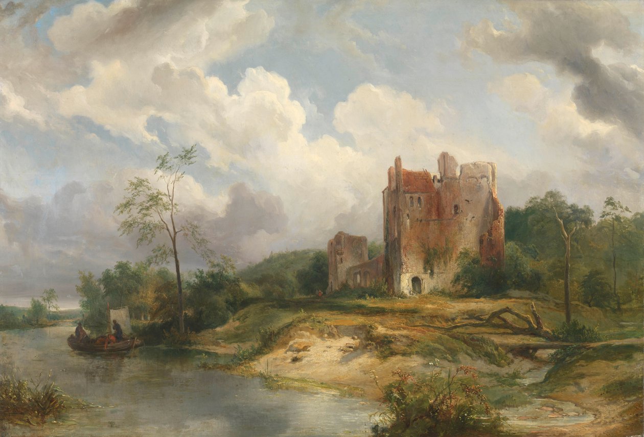Flodlandskap med ruin av Wijnand Nuijen