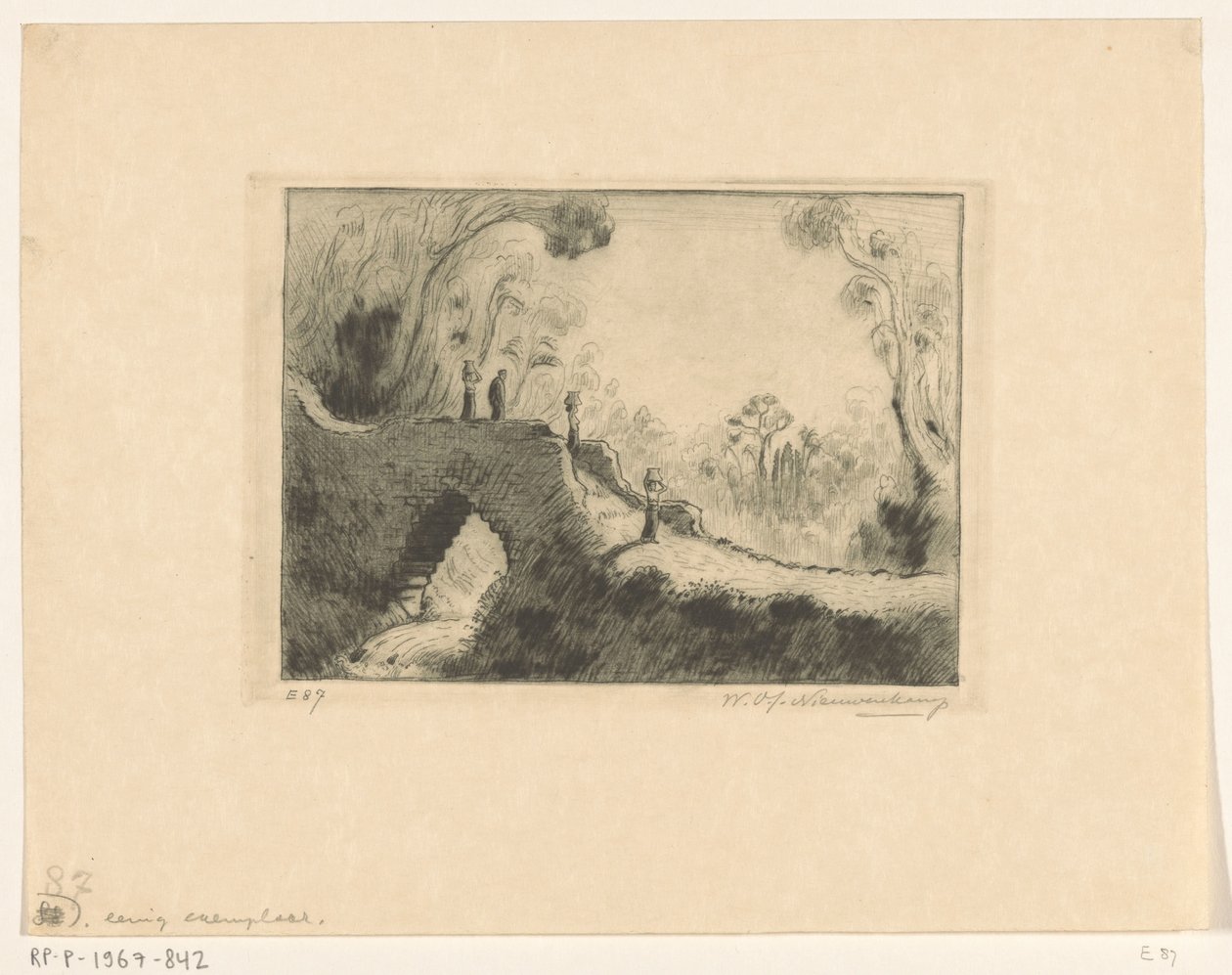 Bron vid Marga på Bali Den lilla bron (originaltitel) av Wijnand Otto Jan Nieuwenkamp (signed by artist)