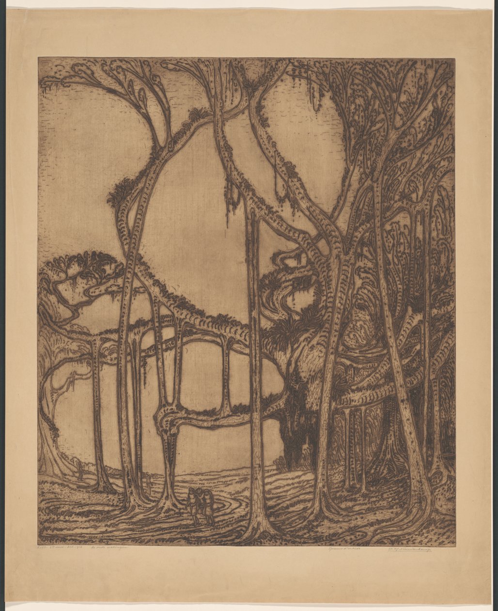 The old waringin (originaltitel på objektet) av Wijnand Otto Jan Nieuwenkamp (signed by artist)