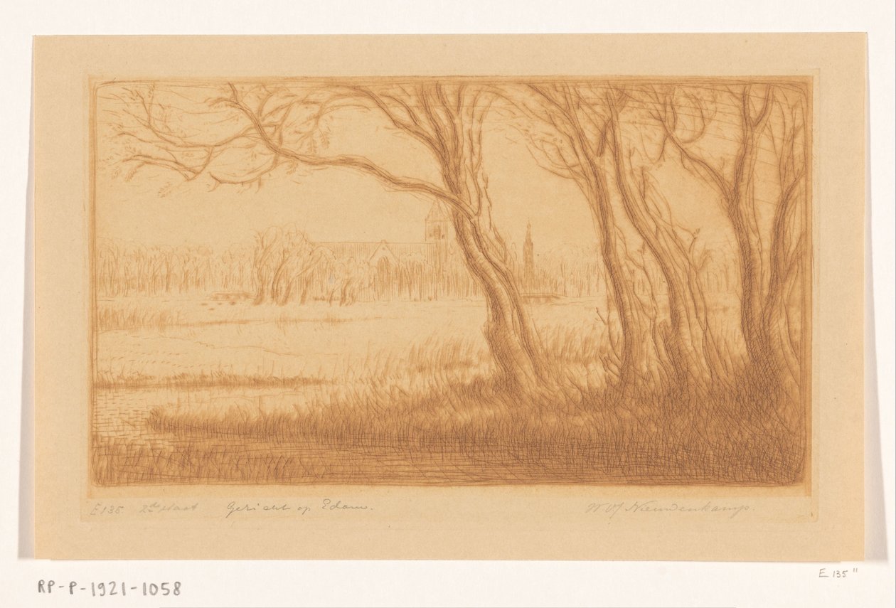 View of Edam (originaltitel) av Wijnand Otto Jan Nieuwenkamp (signed by artist)