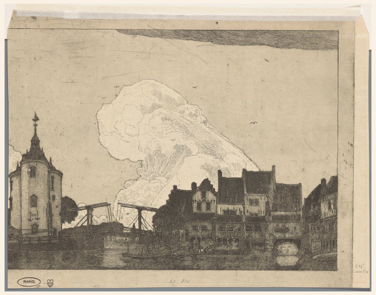 Hamn i Enkhuizen (originaltitel) av Wijnand Otto Jan Nieuwenkamp (signed by artist)