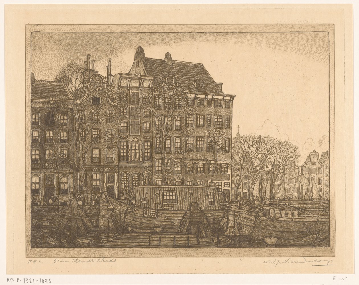 Hus på Prins Hendrikkade i Amsterdam Prins Hendrikkade (originaltitel) av Wijnand Otto Jan Nieuwenkamp (signed by artist)