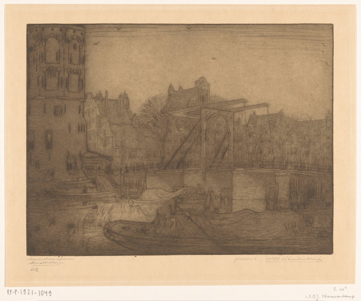 Montelbaanstoren, Amsterdam (originaltitel) av Wijnand Otto Jan Nieuwenkamp (signed by artist)