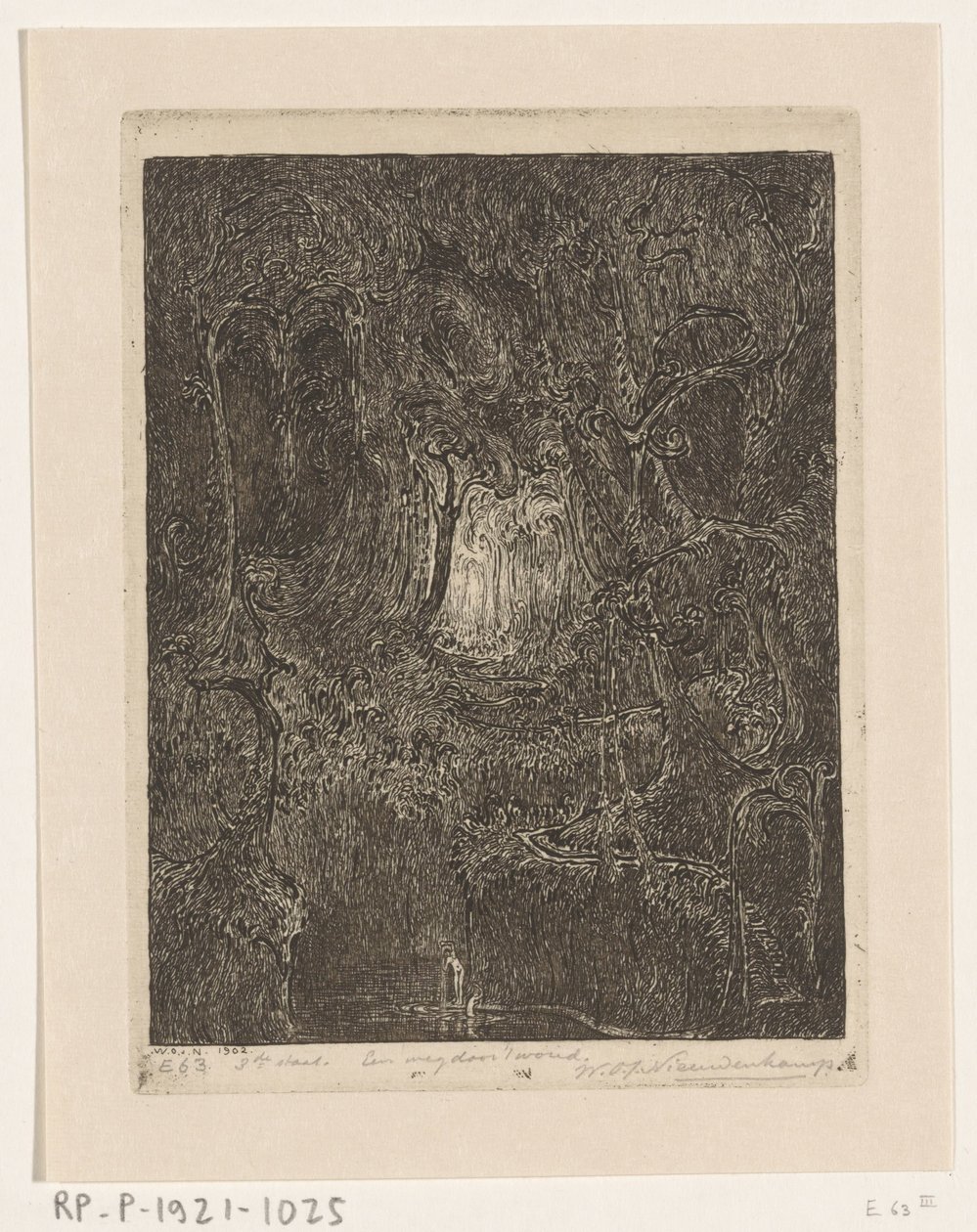 Djungel i Java En väg genom skogen (originaltitel) av Wijnand Otto Jan Nieuwenkamp (signed by artist)
