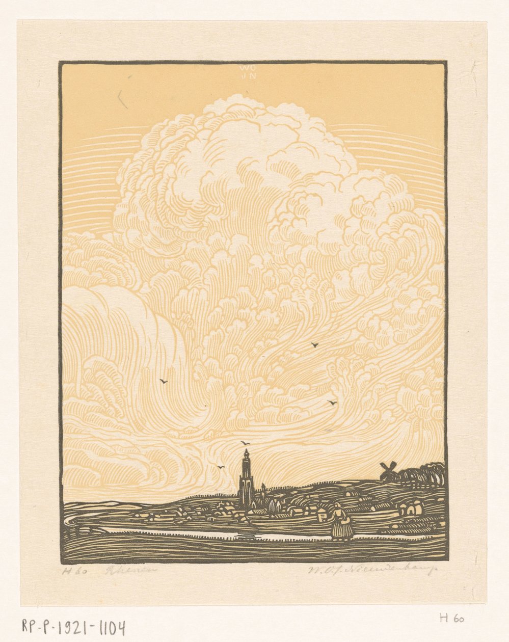 Rhenen (originaltitel på objekt) av Wijnand Otto Jan Nieuwenkamp (signed by artist)