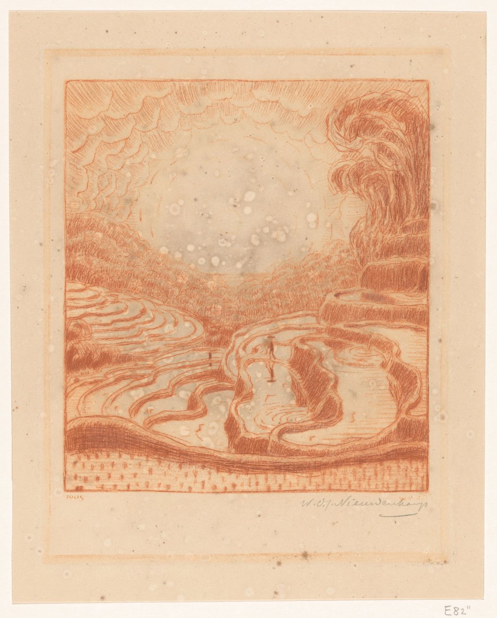 Risfält på Bali Risfält (original titel) av Wijnand Otto Jan Nieuwenkamp (signed by artist)