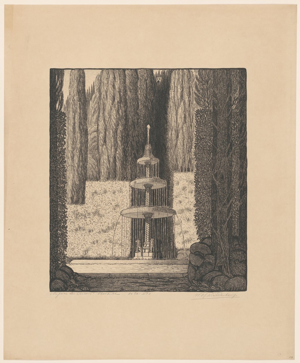Resten av biskoparna Florens (originaltitel på objektet) av Wijnand Otto Jan Nieuwenkamp (signed by artist)