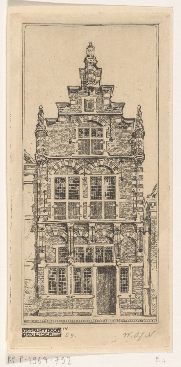 Fasad av Edams Museum Fasad av Edams Museum (originaltitel) av Wijnand Otto Jan Nieuwenkamp (signed by artist)