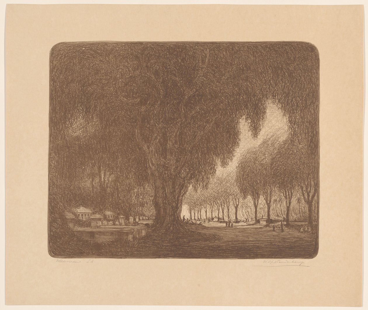 Weltevreden (originaltitel på objekt) av Wijnand Otto Jan Nieuwenkamp (signed by artist)