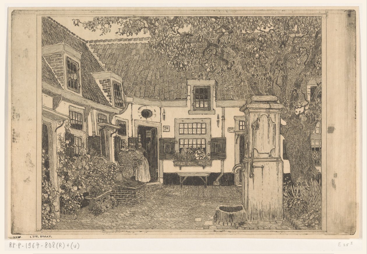 Hofje van Loo i Haarlem Den fridfulla innergården (originaltitel) av Wijnand Otto Jan Nieuwenkamp
