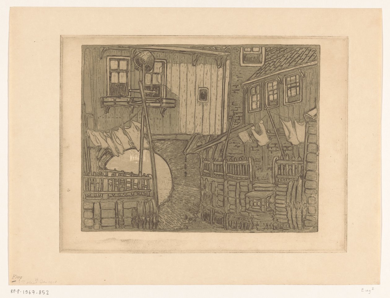Hus på hamnen i Enkhuizen Grannskap i Enkhuizen (originaltitel) av Wijnand Otto Jan Nieuwenkamp