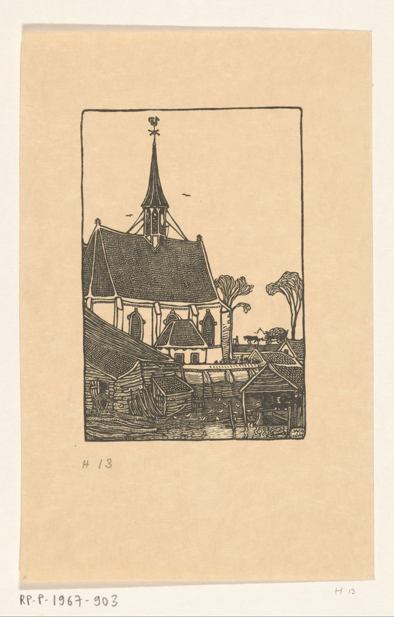 Kyrka med kyrkogård i Spaarndam Spaarndam, kyrkan (originaltitel) av Wijnand Otto Jan Nieuwenkamp