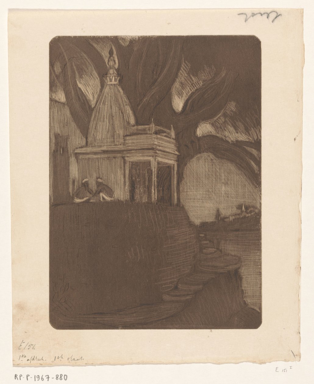 Templet i Benares på natten Sunset, Benares (originaltitel) av Wijnand Otto Jan Nieuwenkamp