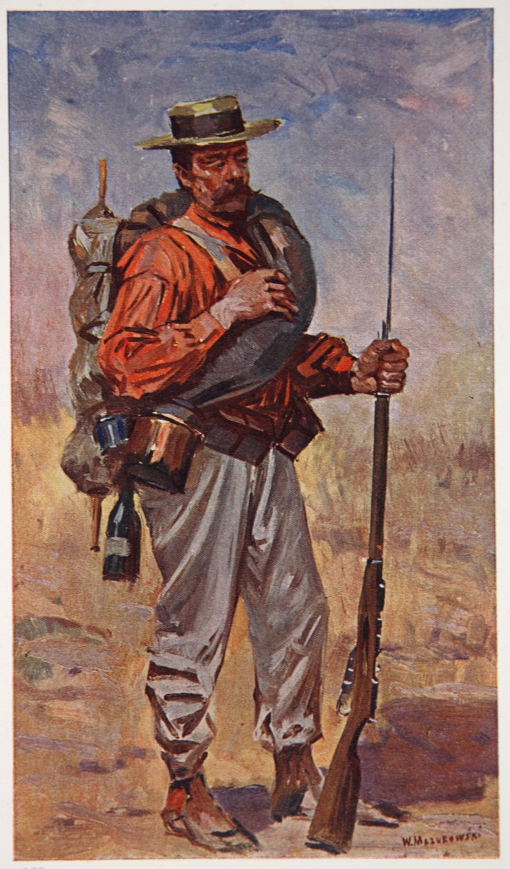 En rysk volontär nära Liao-Yang, illustration från "Manchuria: images from the Russo-Japanese War", redigerad av A. Martynoff, Sankt Petersburg, 1907. av Wiktor Mazourowsky