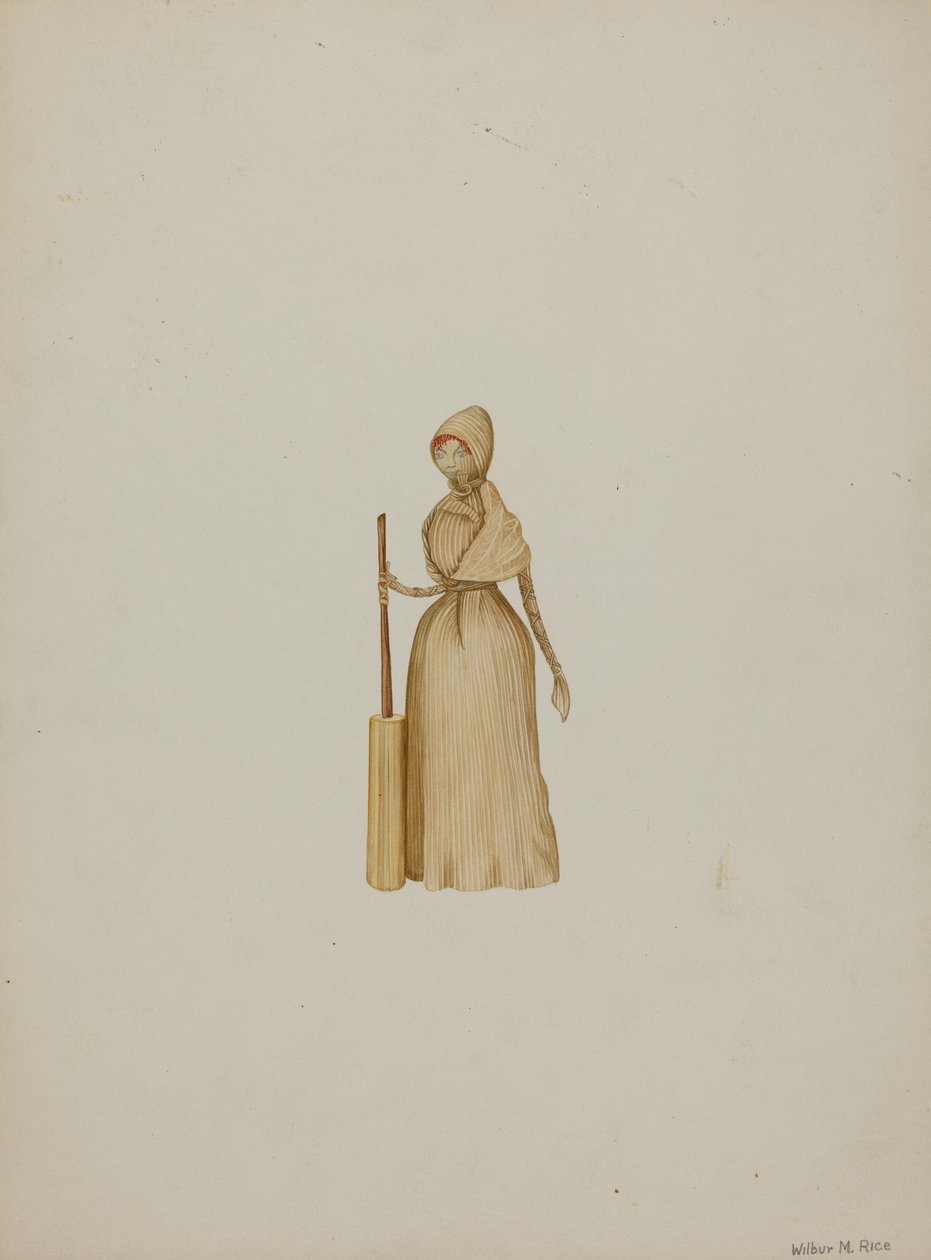 Corn Husk Doll, ca. 1941. av Wilbur M Rice