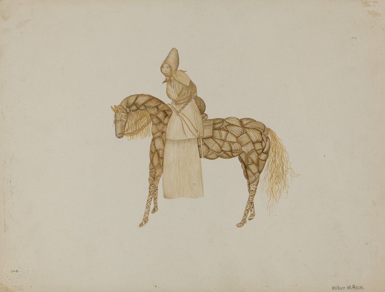 Corn Husk Doll on Horse, 19351942. av Wilbur M Rice
