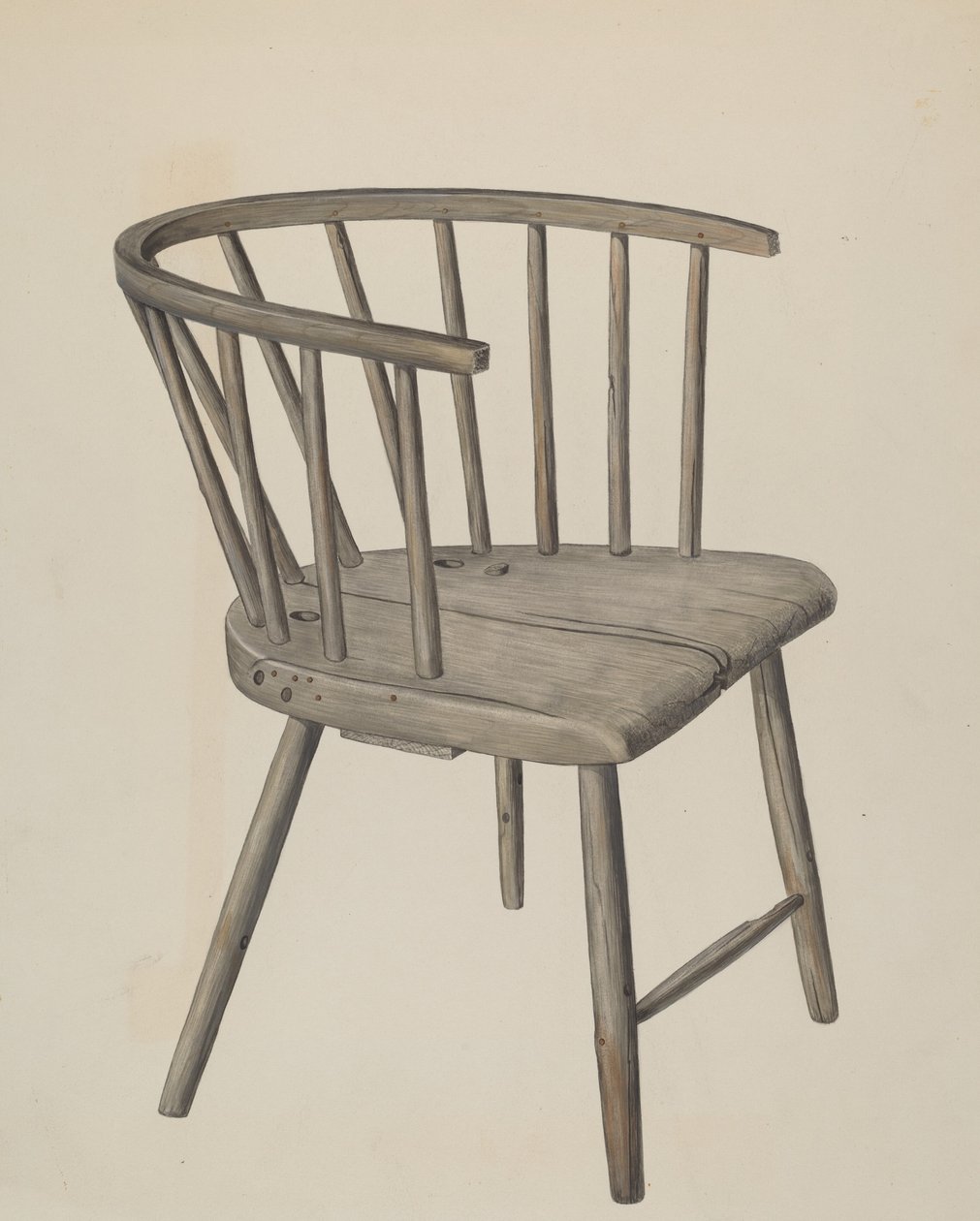 Handgjord fåtölj, ca. 1937. av Wilbur M Rice