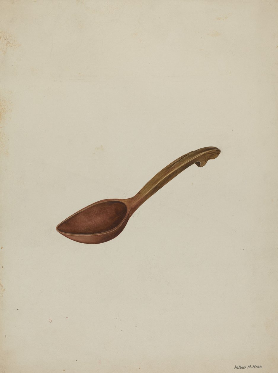 Oval träsked, ca. 1937. av Wilbur M Rice