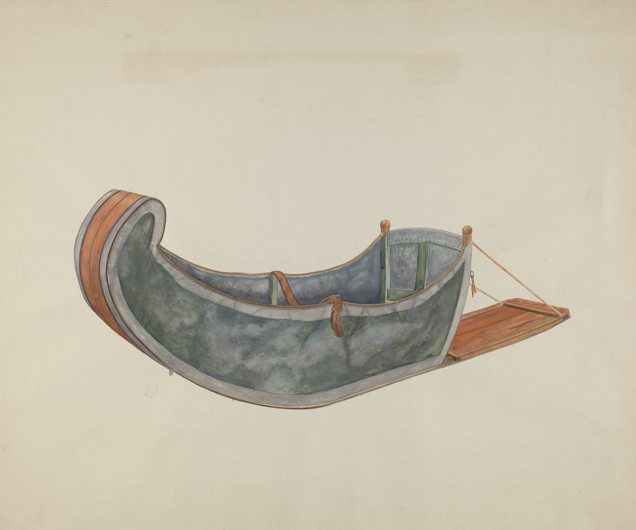 Red River Dog Sled, c. 1938. av Wilbur M Rice