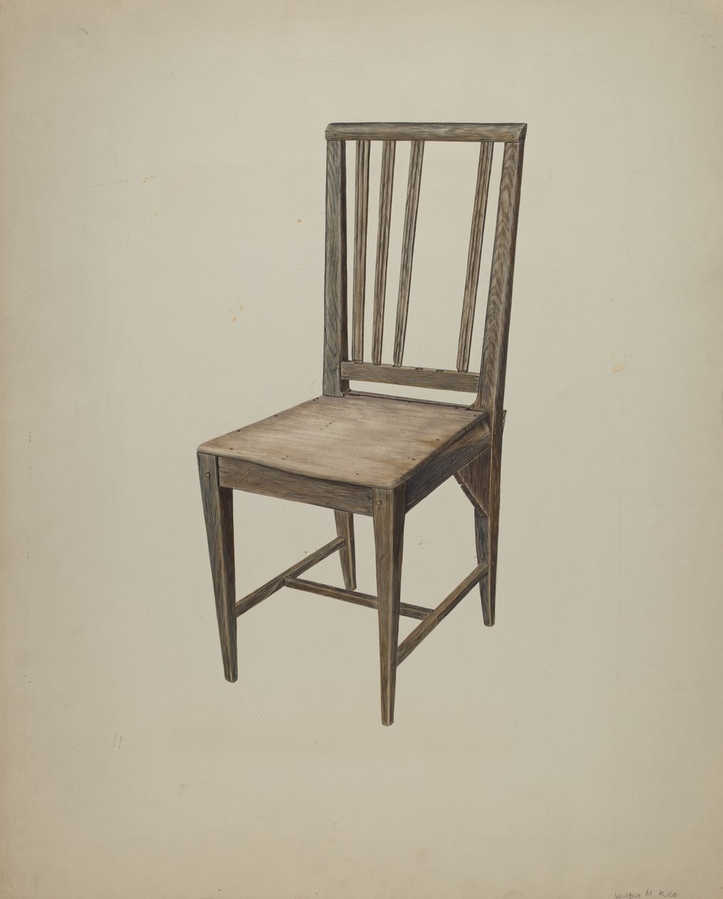 Rak stol i trä, ca. 1938. av Wilbur M Rice