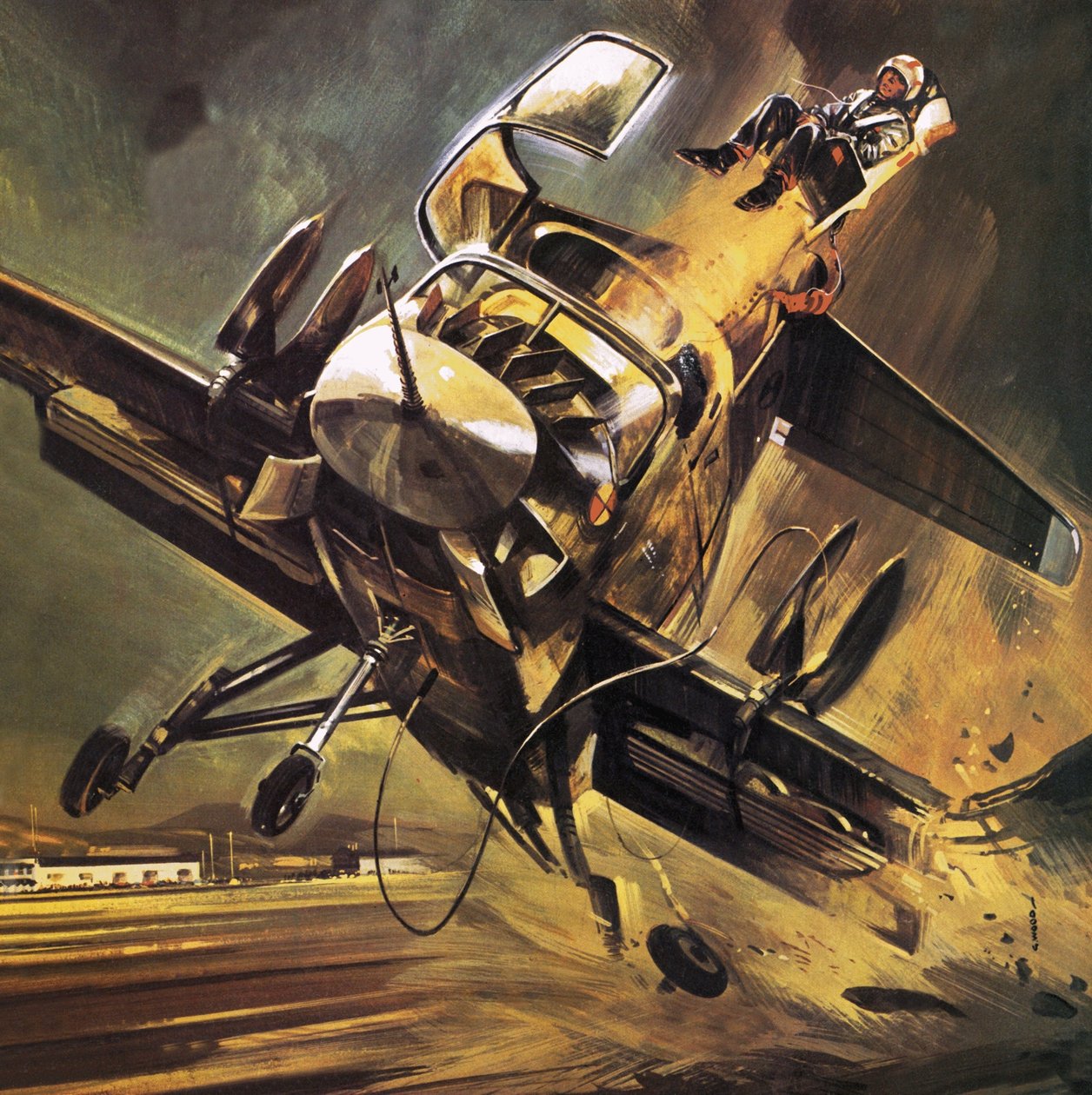 Pilot skjuts ut från Ryan XV-5 Jump Jet av Wilf (20th century) Hardy