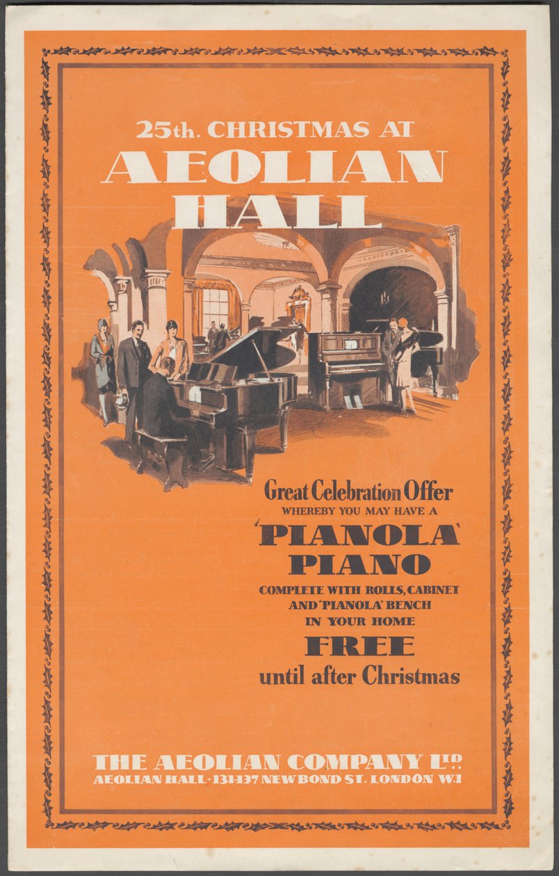 Aeolian Company Pianolas, 1920-talet av Wilfred Fryer
