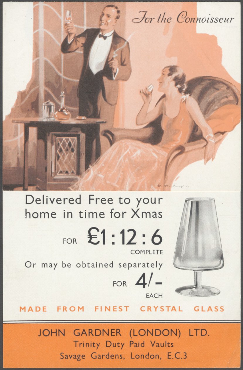 John Gardner Cystal Glassware, 1920-tal av Wilfred Fryer