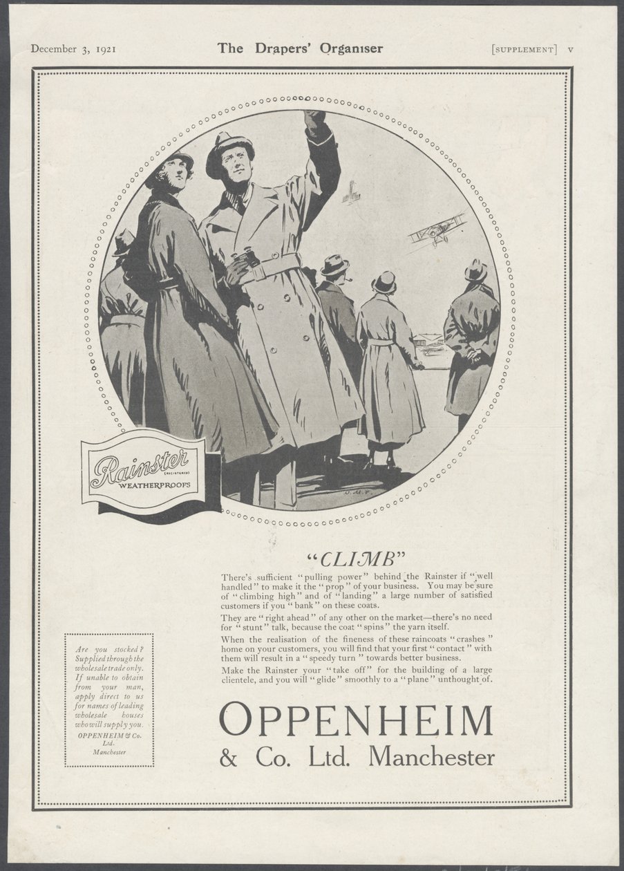 Oppenheim & Co Herrkläder, 1929 av Wilfred Fryer