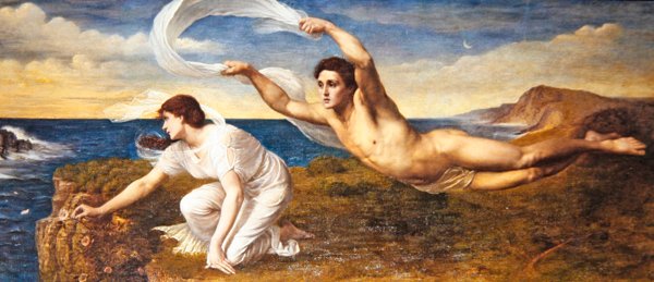 Boreas och Corithyia, ca 1890 (olja på duk) av Wilfred Gabriel de Glehn