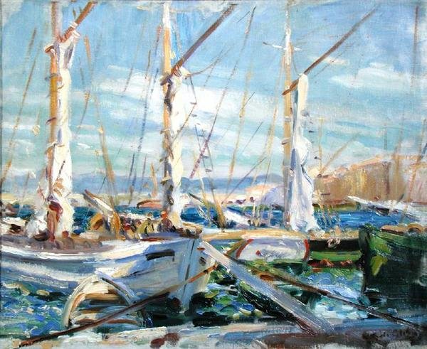 St. Tropez (olja på duk) av Wilfred Gabriel de Glehn