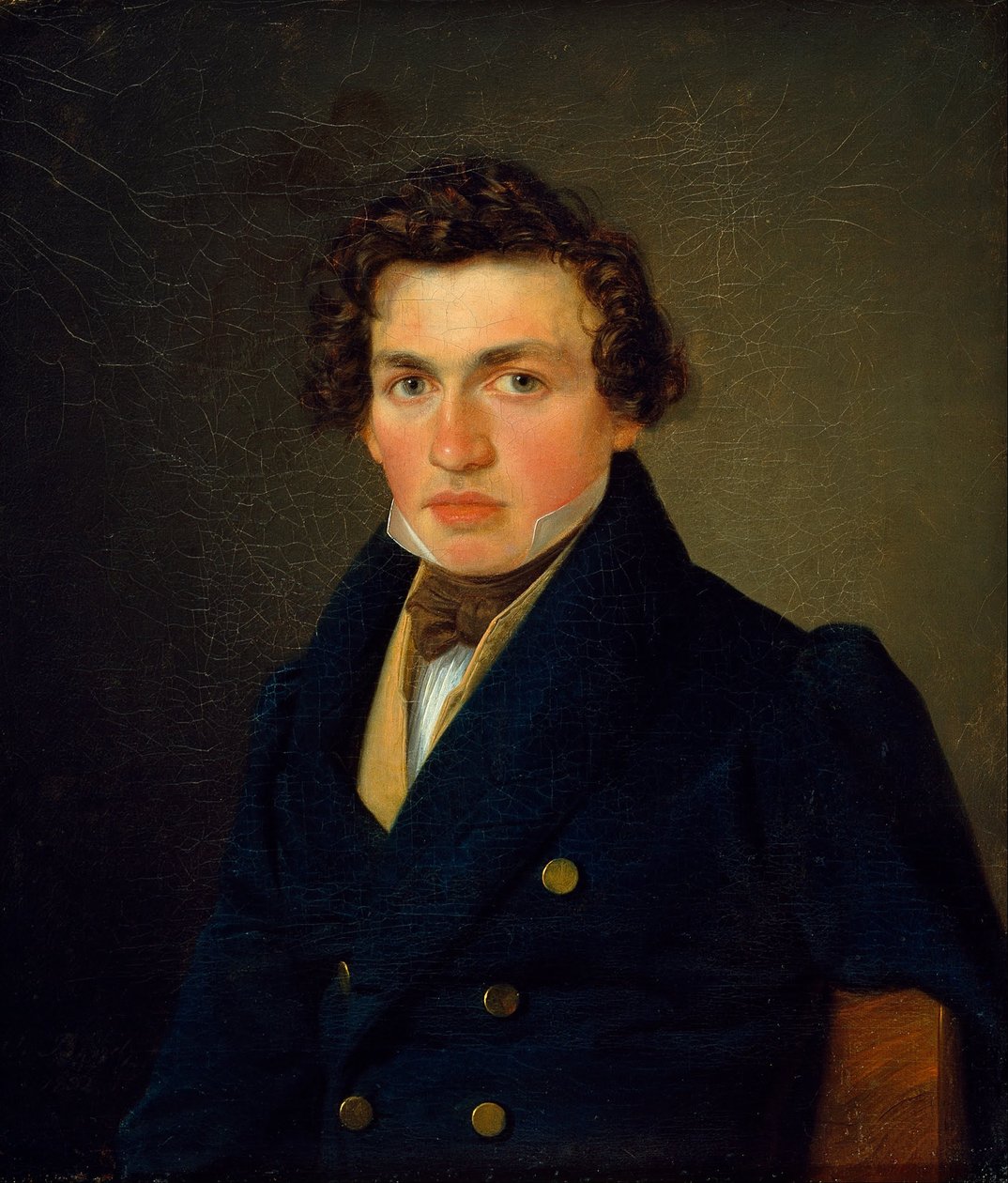 Porträtt av en ung man. av Wilhelm Bendz
