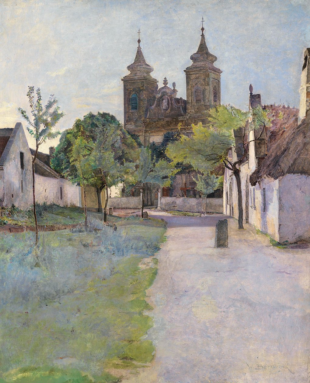 Utsikt över en kyrkogård av Wilhelm Bernatzik