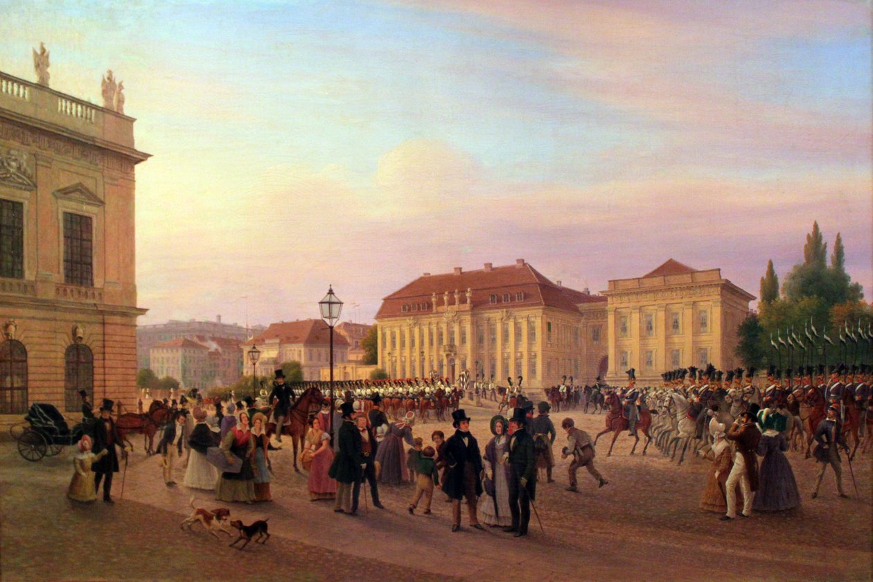 parad inför det kungliga palatset av Wilhelm Brücke