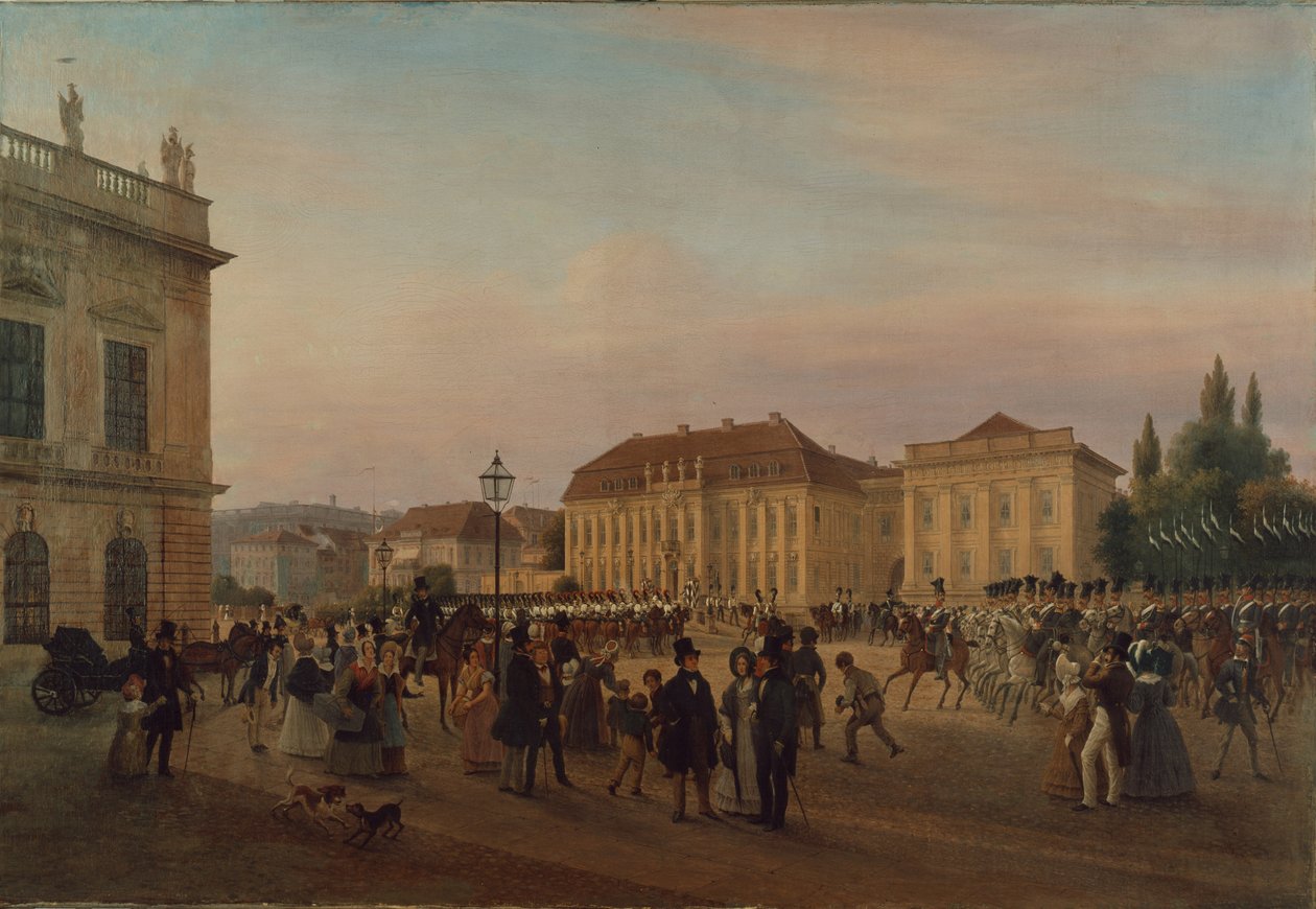 Parad framför det kungliga palatset, 1839 av Wilhelm Bruecke