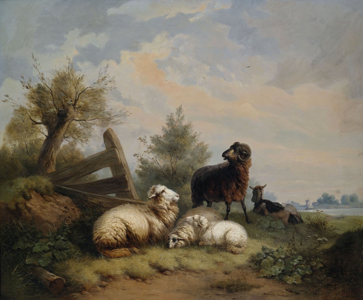 Får, vädur och get vid porten av Wilhelm Melchior