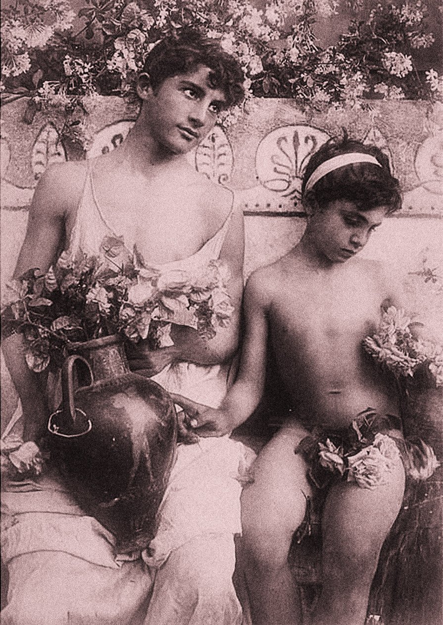 Studie av två pojkar, Sicilien, C.1900 av Baron Wilhelm von Gloeden