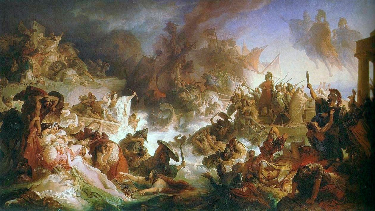 Havsslaget vid Salamis av Wilhelm von Kaulbach