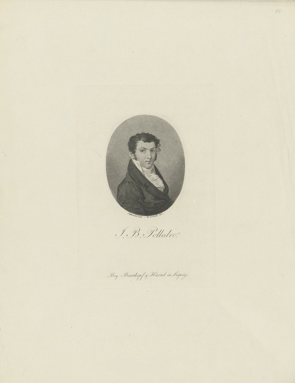Porträtt av violinisten och kompositören Giovanni Battista Polledro 1781-1853, ca. 1810. av Wilhelm Arndt