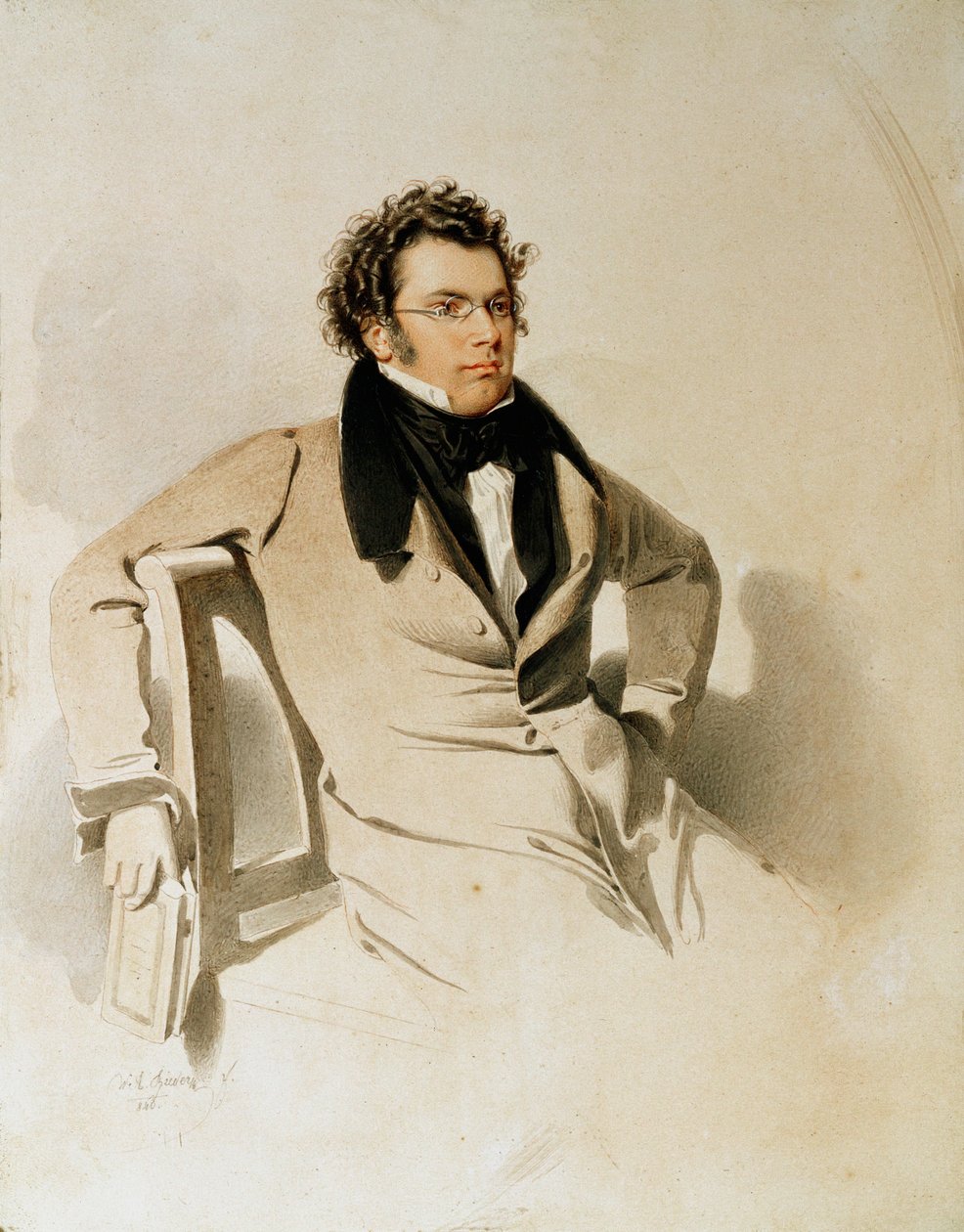 Franz Schubert ... (akvarell) av Wilhelm August Rieder