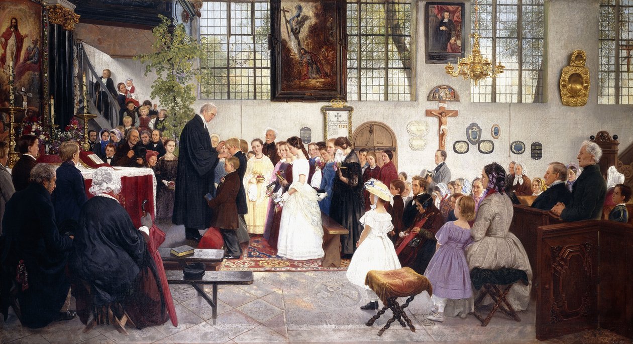 Konfirmationen, 1863 av Wilhelm August Stryowski