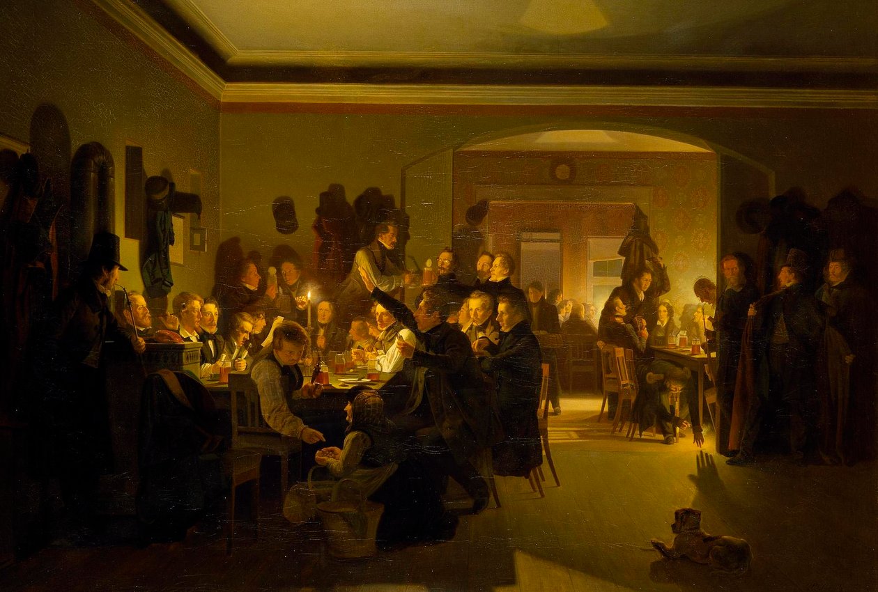 Konstnärer på Fincks kaffehus i München av Wilhelm Bendz