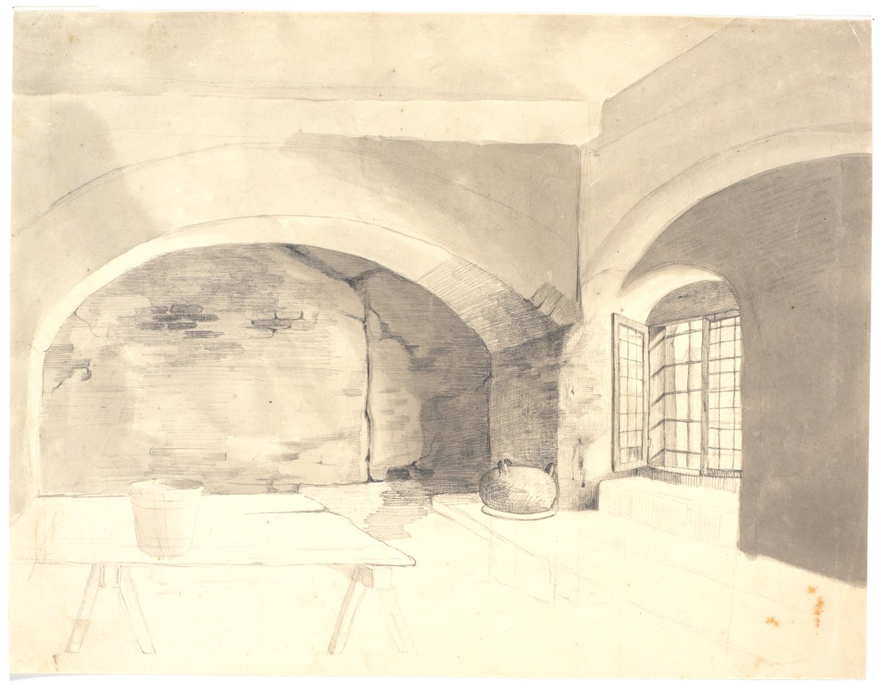 Källarinteriör av Wilhelm Bendz